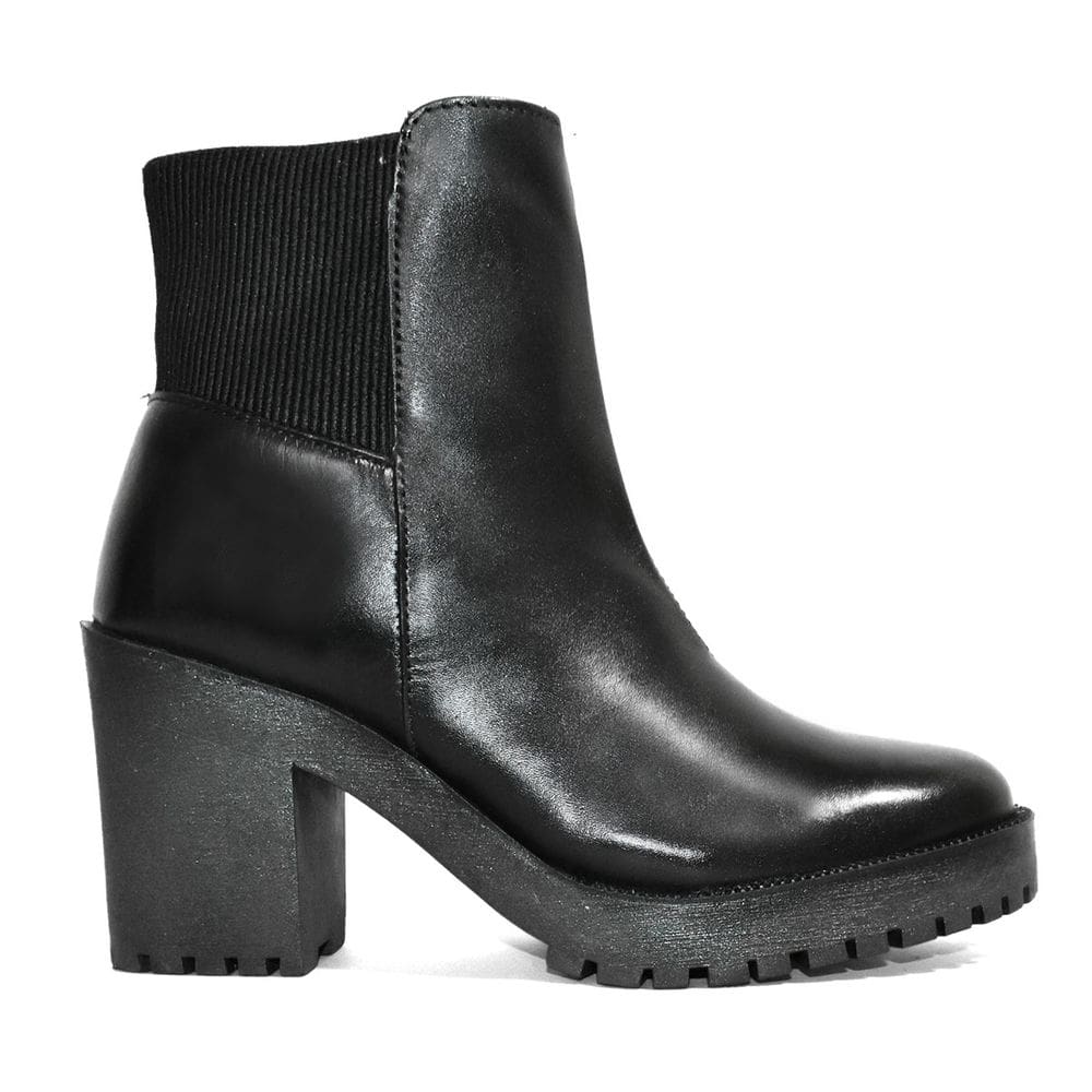Bota Godiva Salto Bloco Elástico Feminina Preta