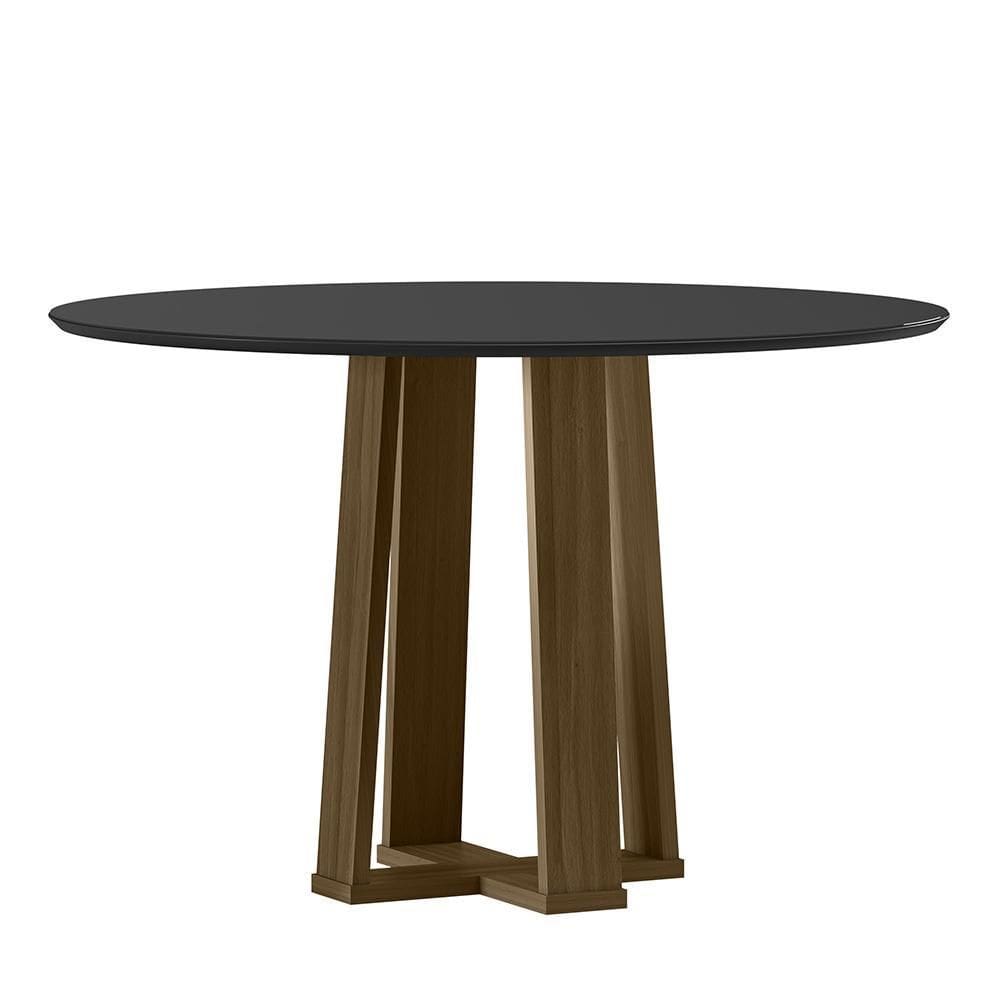 Mesa de Jantar Isabela 120x120 Tampo em MDF com Vidro - New Ceval