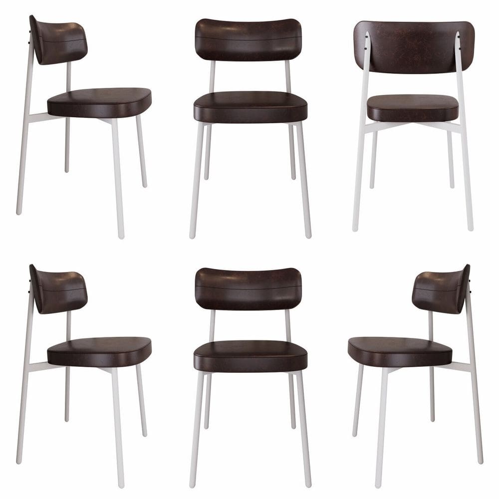Cadeira Alloa Fixa com 4 Pés 50 X 44,7 X 83,8 Cm com 6 Unidades Café/Branco Epoxi