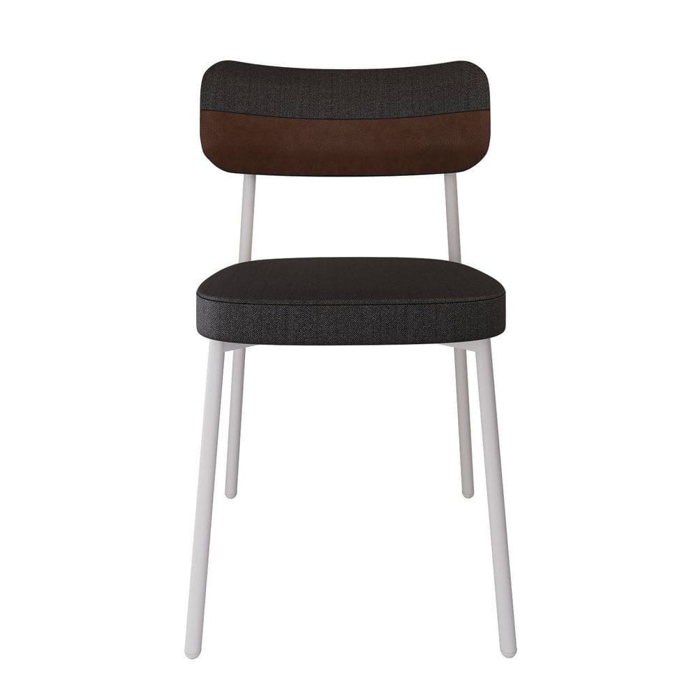 Cadeira Alloa Fixa com 4 Pés 50 X 44,7 X 83,8 Cm com 1 Unidade Preto/Whisky/Branco Epoxi