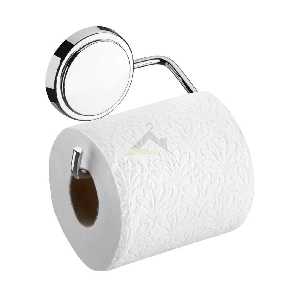 Porta Papel Higiênico Com Adesivo Sem Furar Parede Em Aço