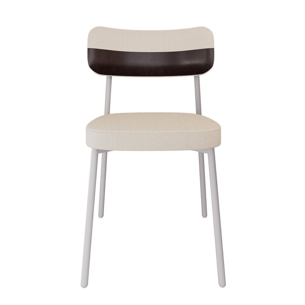 Cadeira Alloa Fixa com 4 Pés 50 X 44,7 X 83,8 Cm com 1 Unidade Palha/Café/Branco Epoxi
