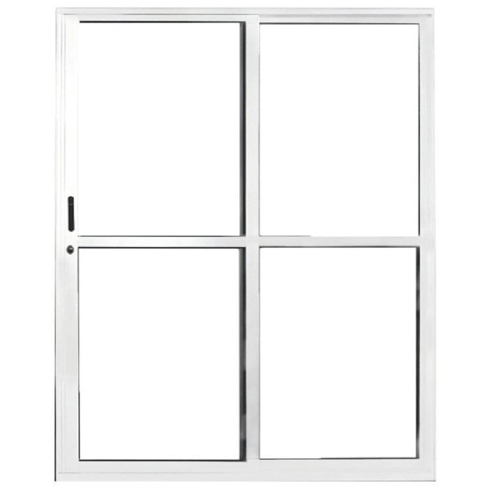 Kit com 2 Portas Sacada de Alumínio 2 Folhas 210 X 150cm com Fechadura Linha 25 Branco