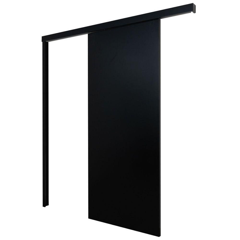 Porta De Correr Laqueada Preta 210x70