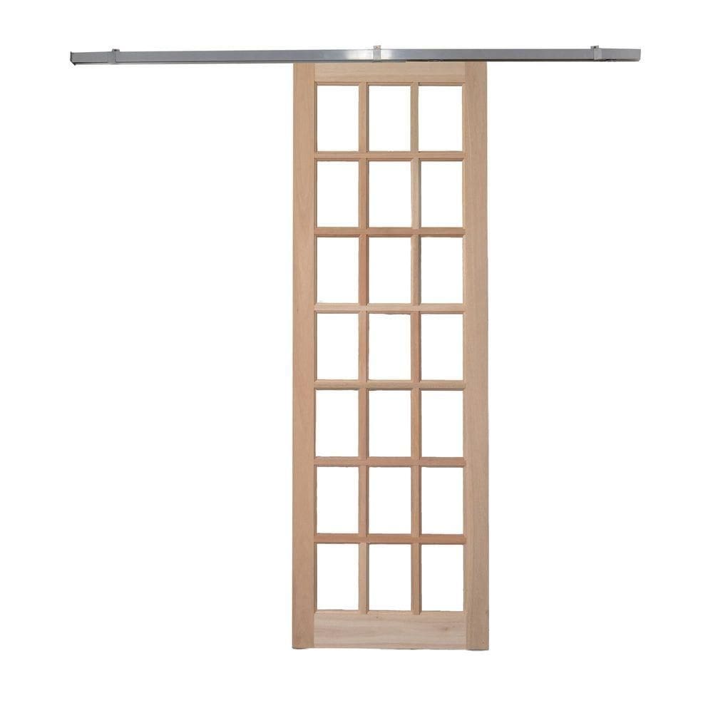 Porta Correr Quadriculada Kit Aluminio 210x82