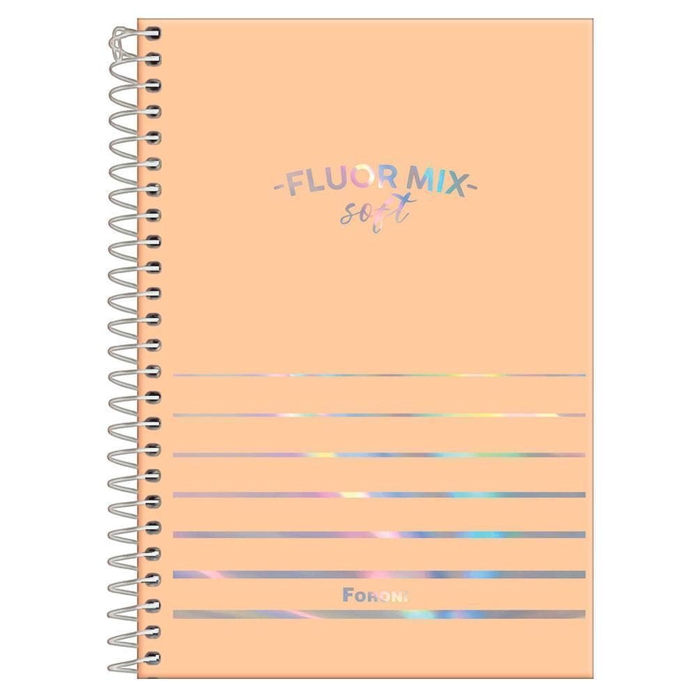 Caderno 1/4 80Fls Fluor Mix Soft 140X220Mm Laranja Foroni