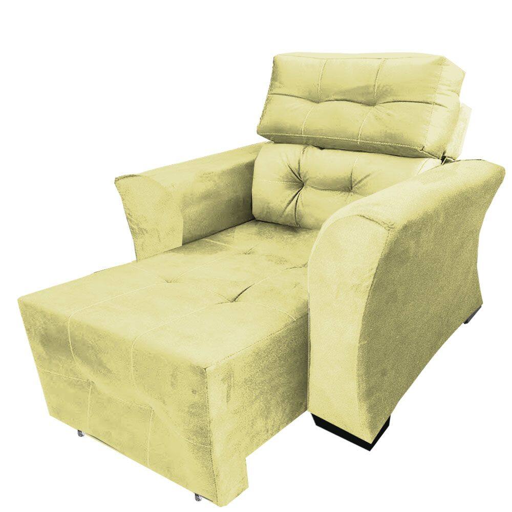 Poltrona Do Papai Reclinável Retrátil Grécia Amarelo