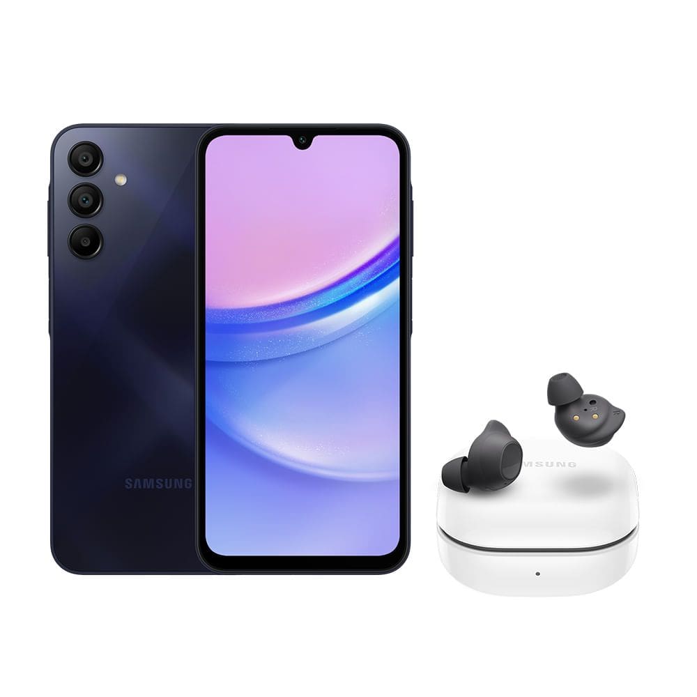 Celular Samsung A15 LTE (128GB) - Azul Escuro + Galaxy Buds FE - Grafite