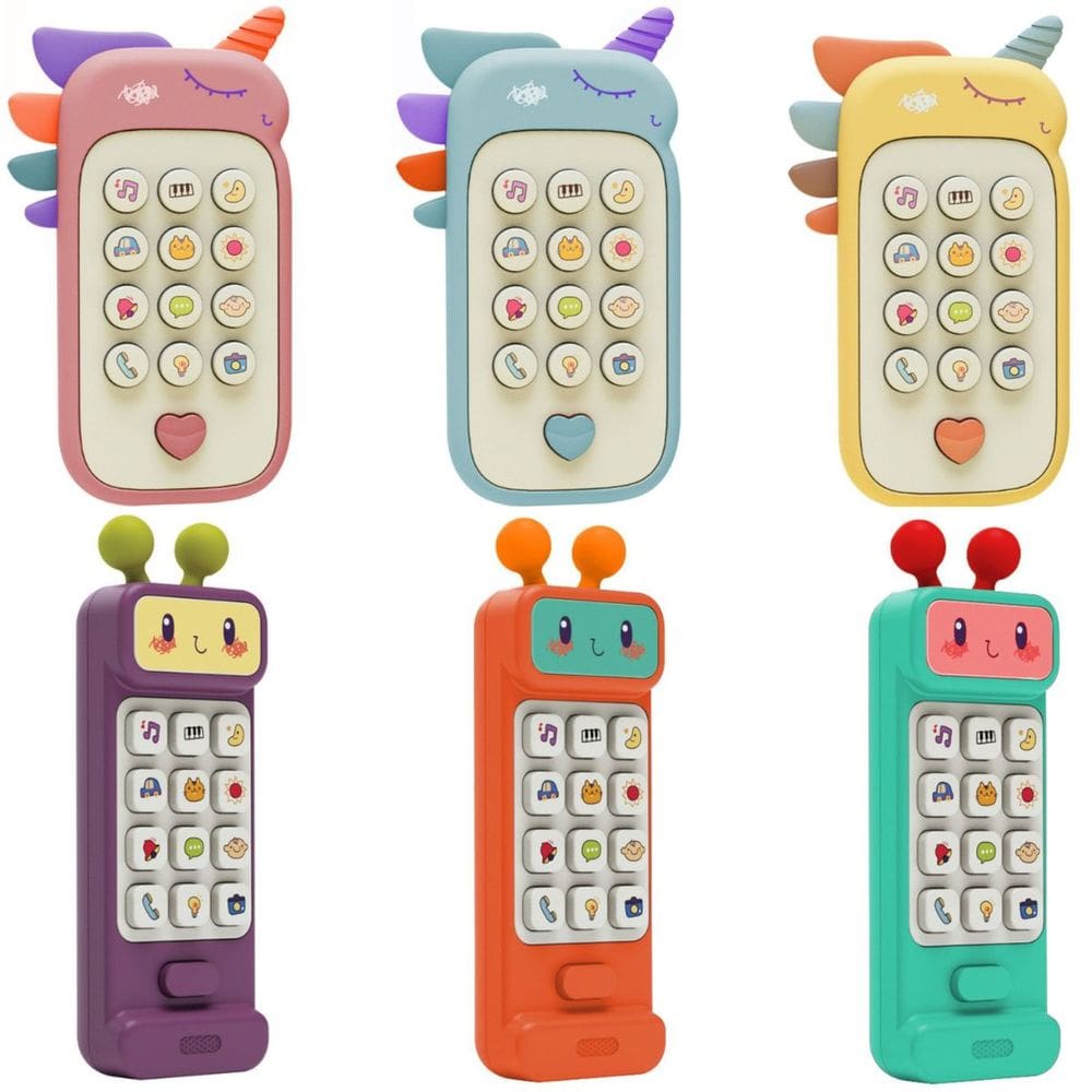 Baby Phone Brinquedo 2 em 1 Mordedor Mácio Telefone com +50 Sons Sensorial Polibrinq
