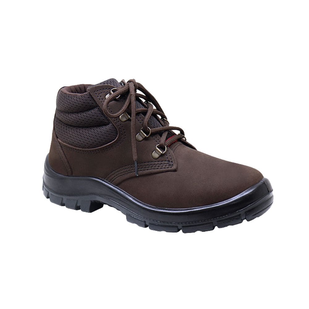 Bota De Segurança Para Trabalho Botina Coturno EPI Nobuck Kadesh Marrom Com Cadarço