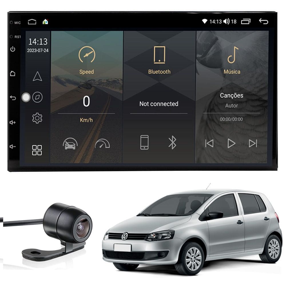 Central Multimídia Fox 2011 2012 2013 2014 2015 2016 sem rádio Tela IPS de 7" Polegadas Quad Core 2GB Carplay e Android Auto GPS + Câmera de ré