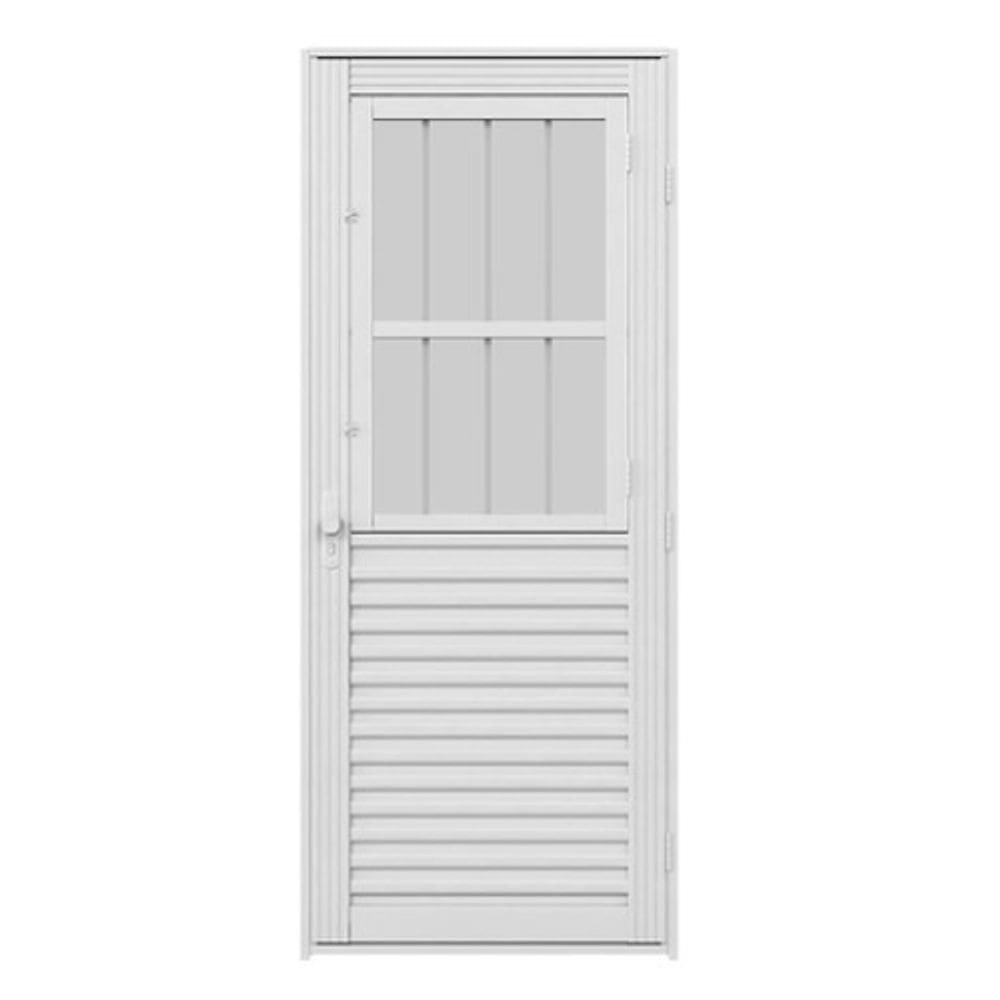 Porta Mista Madri Aço Branco 84X215 Esquerda Evo