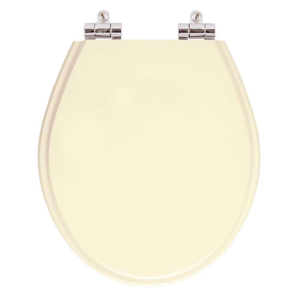 Assento Sanitario Poliester Com Amortecedor Carina Bone (bege Claro) Para Vaso Ideal Standard