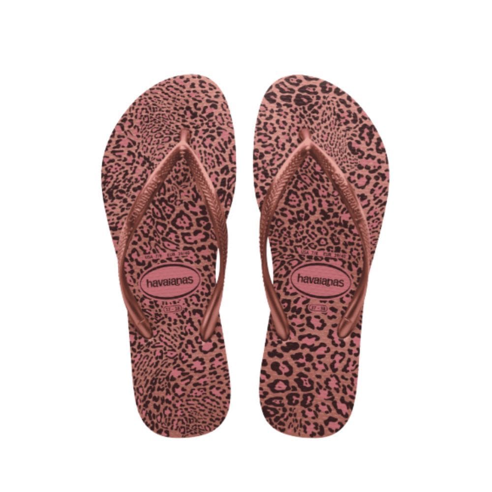 Chinelo Havaianas Slim Animals Rosa Crocus