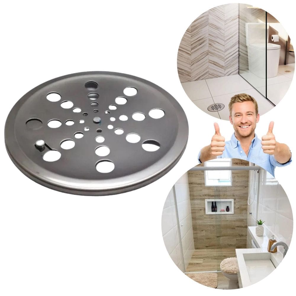Tampa Ralo Grelha Redonda 15Cm Inox Abre/ Fecha Rotativo