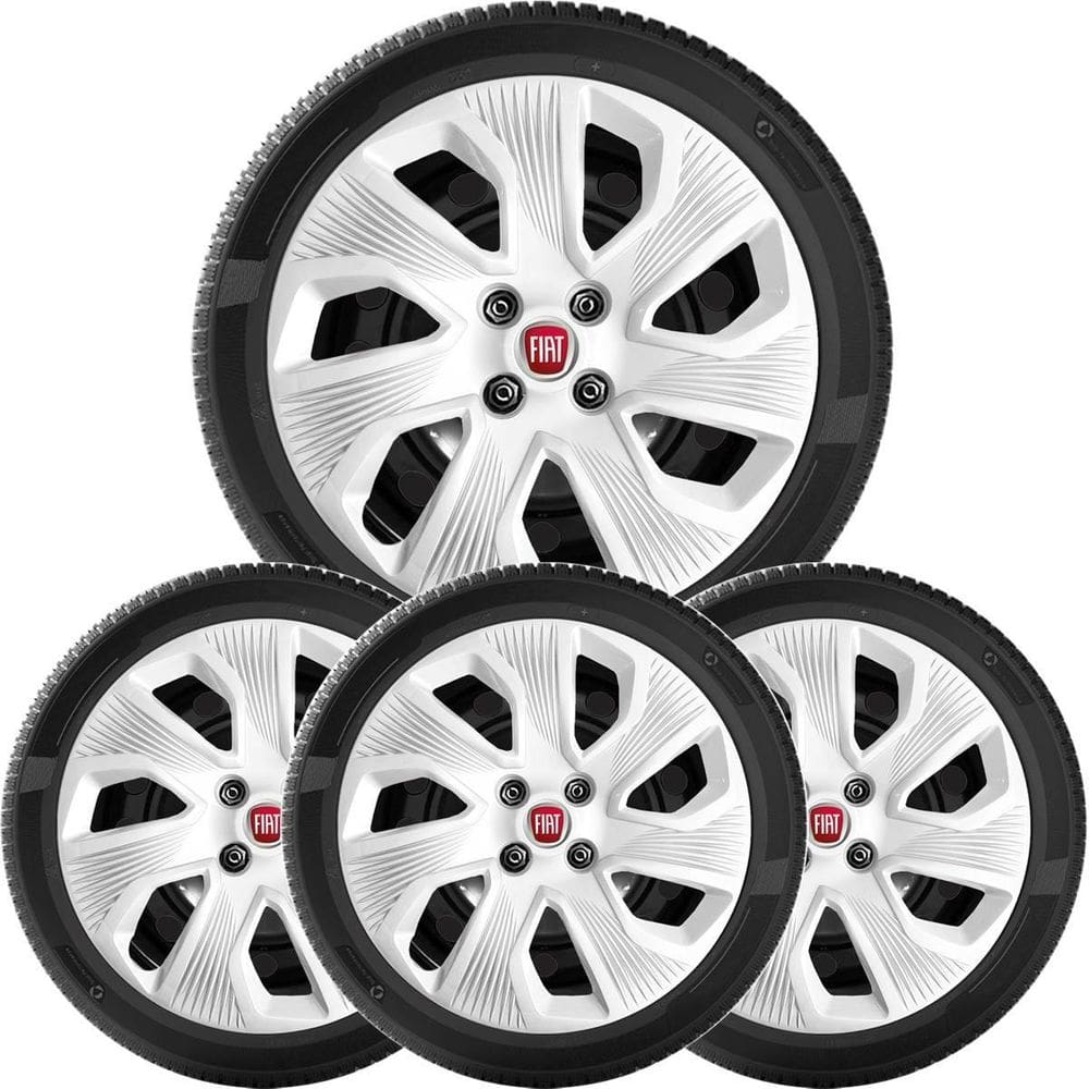 4X Calota Palio Aro 15 Emblema Alumínio 214Cp