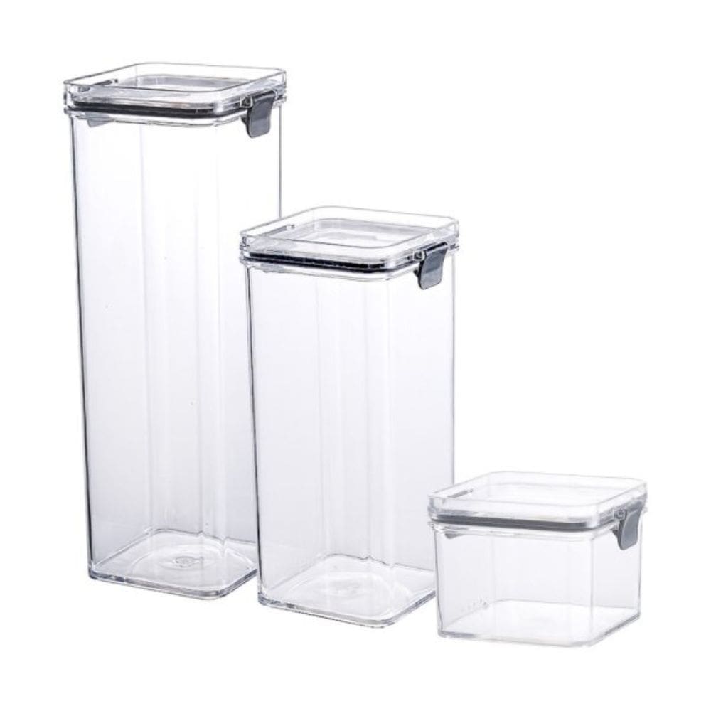 Conjunto De 3 Potes Com Tampa Herméticos Coza Lock