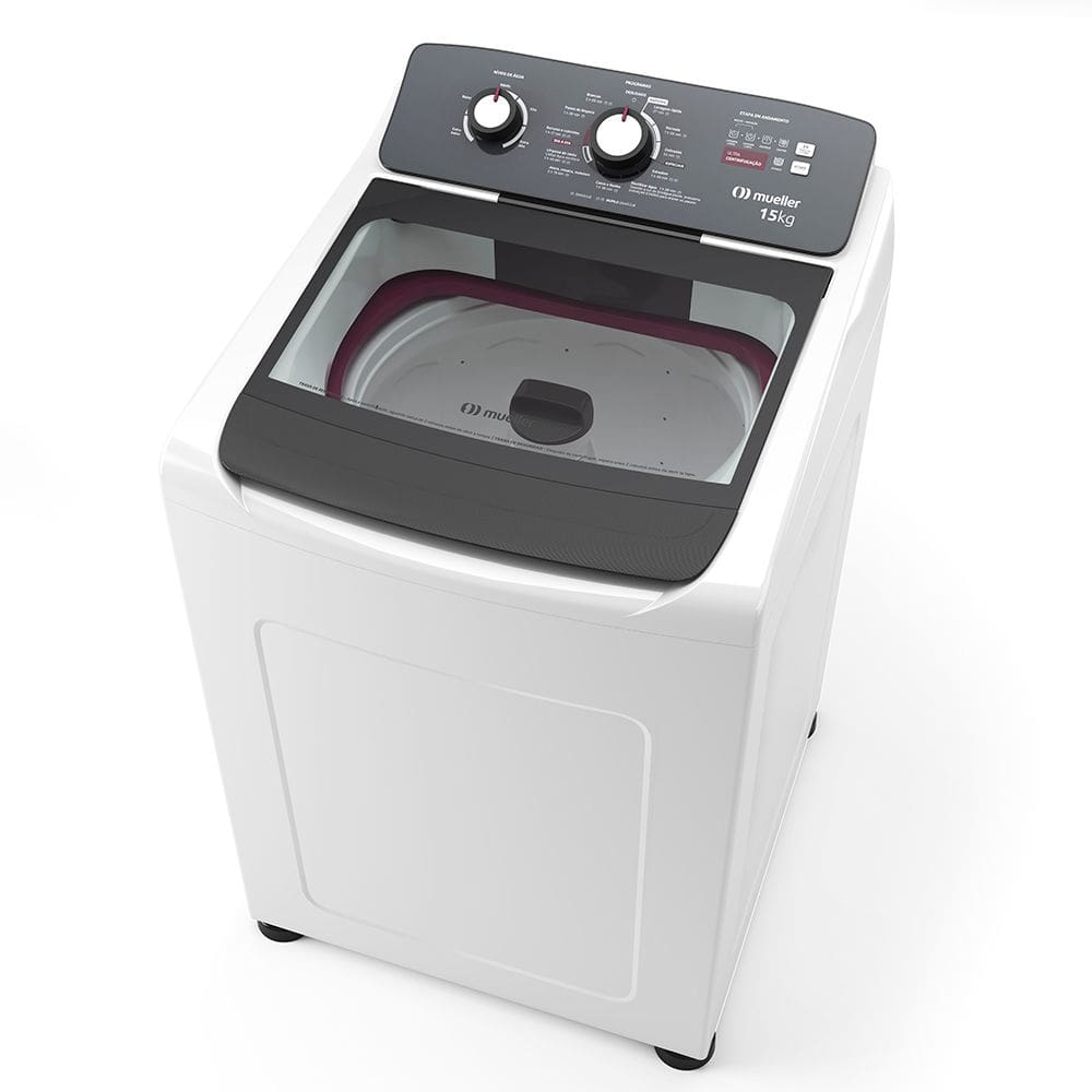 Máquina de Lavar Mueller 15 Kg MLA15 com 11 Programas de Lavagem Branca 110V
