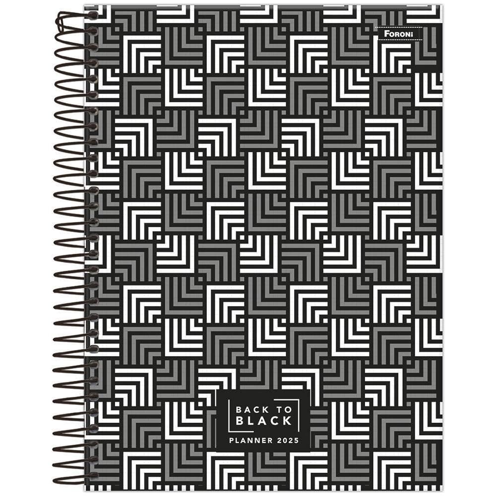Planner 2025 Semanal Esp Back To Black Simétrico Foroni