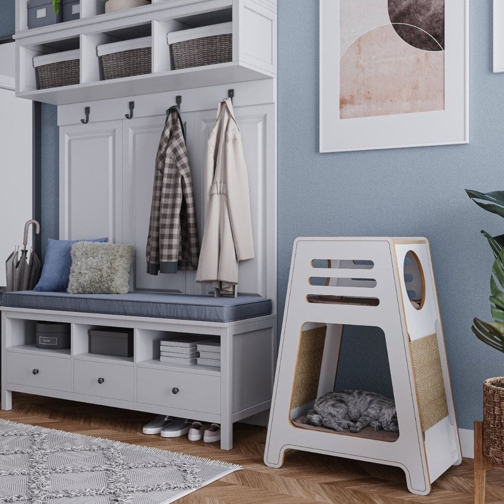 Casa Arranhador Tommy 43,5 x 70,5 x 95 cm Branca
