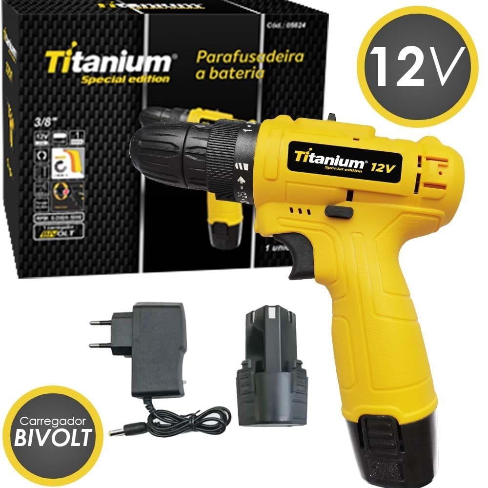 Parafusadeira Furadeira 12v 1,2ah 6238 Titanium