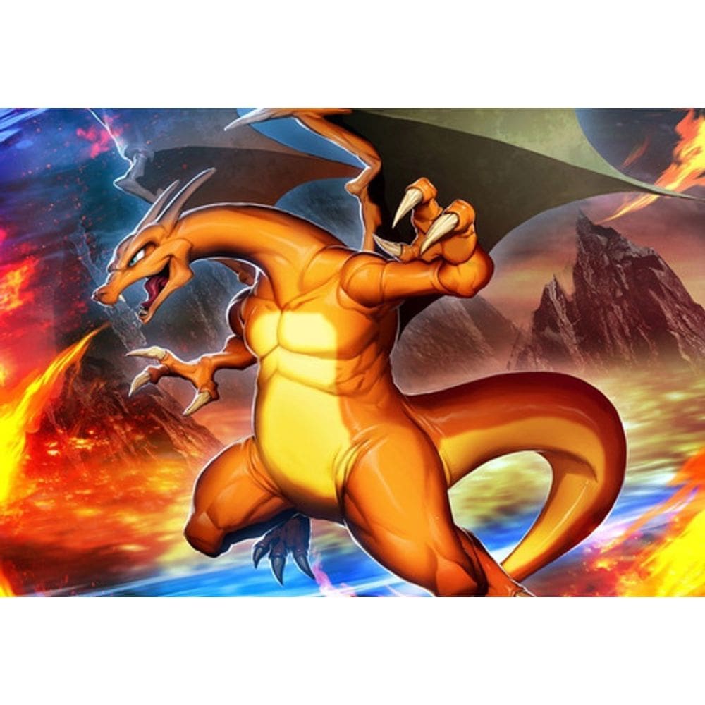 Placa Quadro A3 Decorativo Pokemon Charizard em Mdf