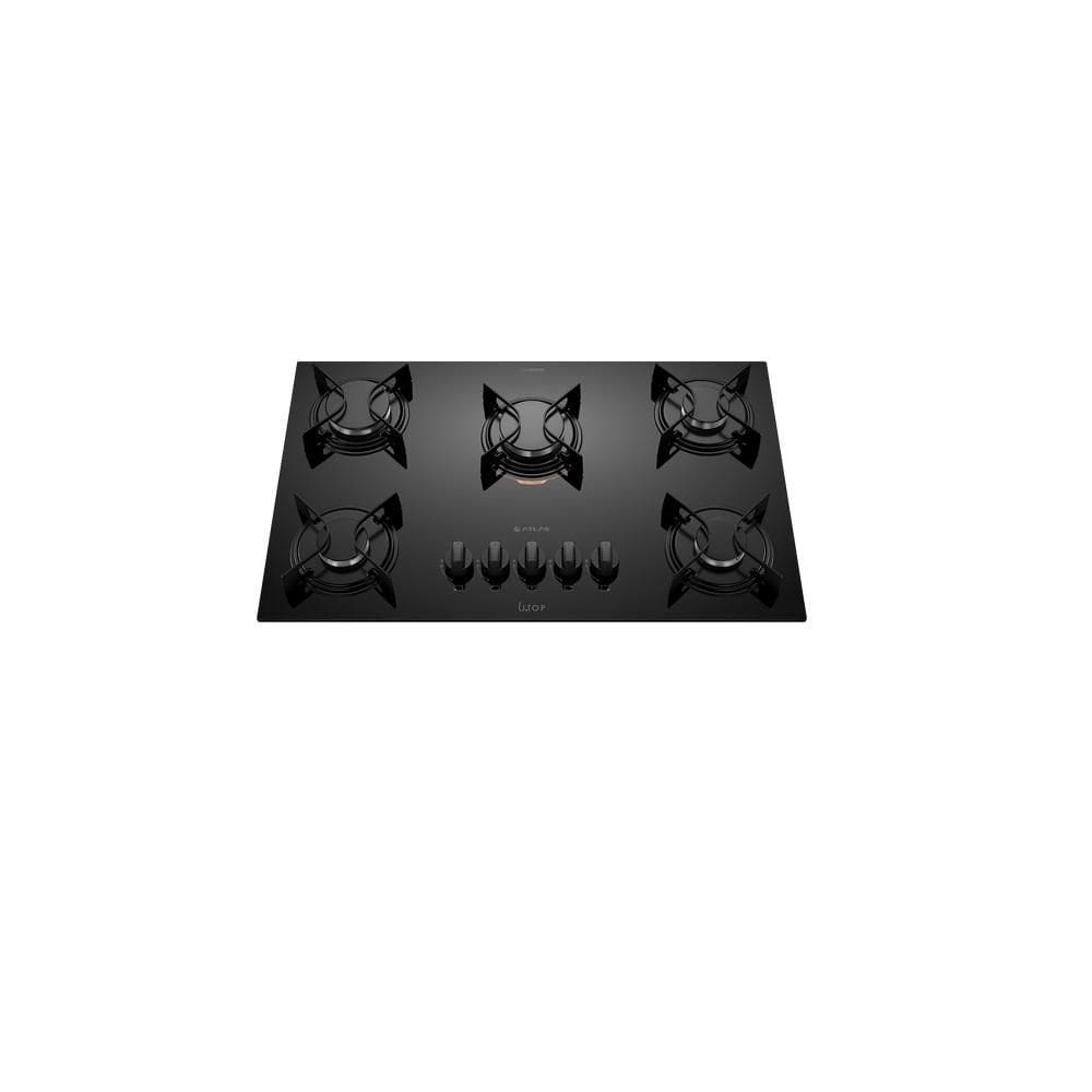 Cooktop Atlas 5 Bocas Utop com Mesa de Vidro Preto - Bivolt