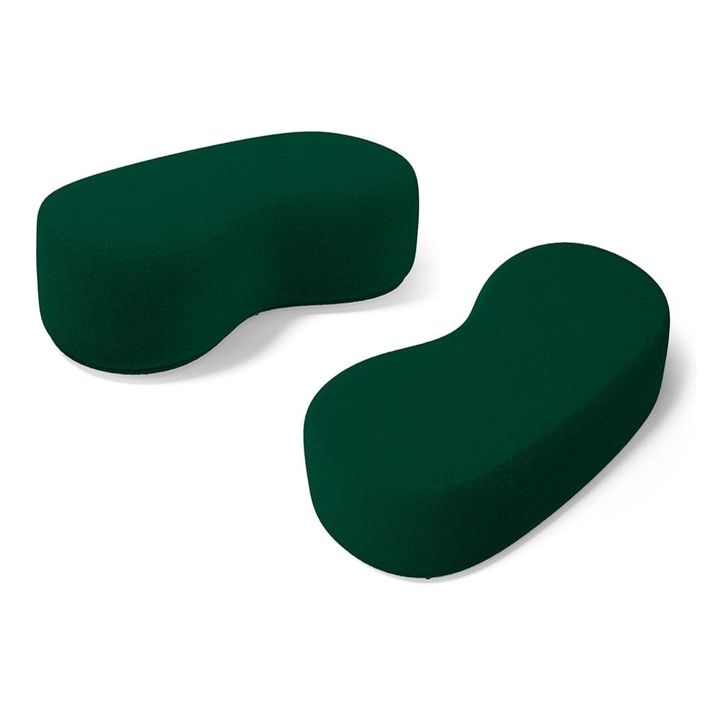 Kit 02 Puffs Decorativos Living Aisha Orgânico 02 Lugares Bouclê Verde - Desk Design
