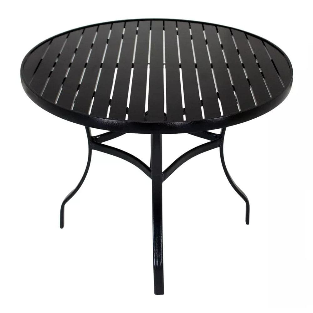 Mesa com Tampo Ripado Alumínio para Cozinha, Edícula e Piscina Trama