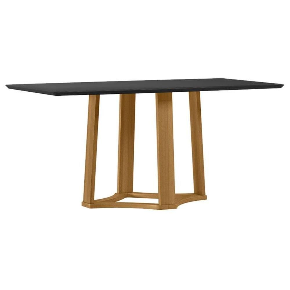 Mesa de Jantar 170x90 cm Treviso com Vidro Ype Preto – New Ceval