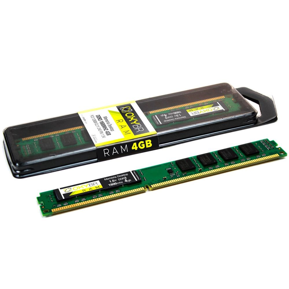 Memória Ram Desktop 4GB 1600MHz DDR3 OxyBR