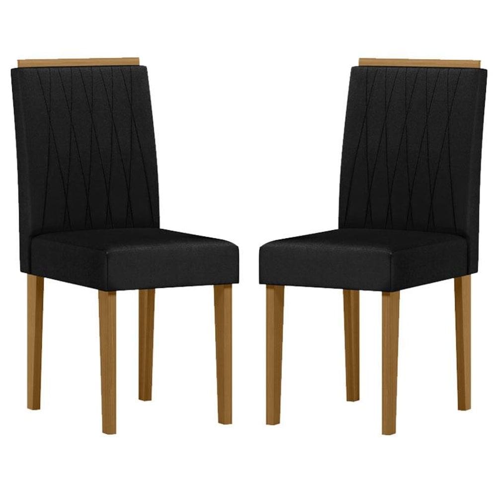 Cadeira para Mesa de Jantar Ana Kit 2 peças Ype Veludo Preto - New Ceval