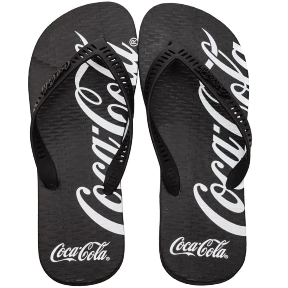Chinelo de Dedo Masculino Casual Praia Passeio Coca Cola Spencerian Crop 2 Cc4256