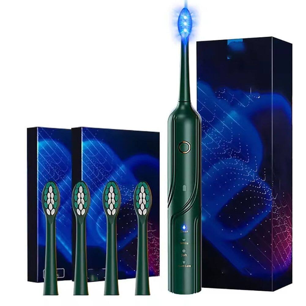Escova de dentes elétrica Blue Light, antibacteriana, cerdas macias