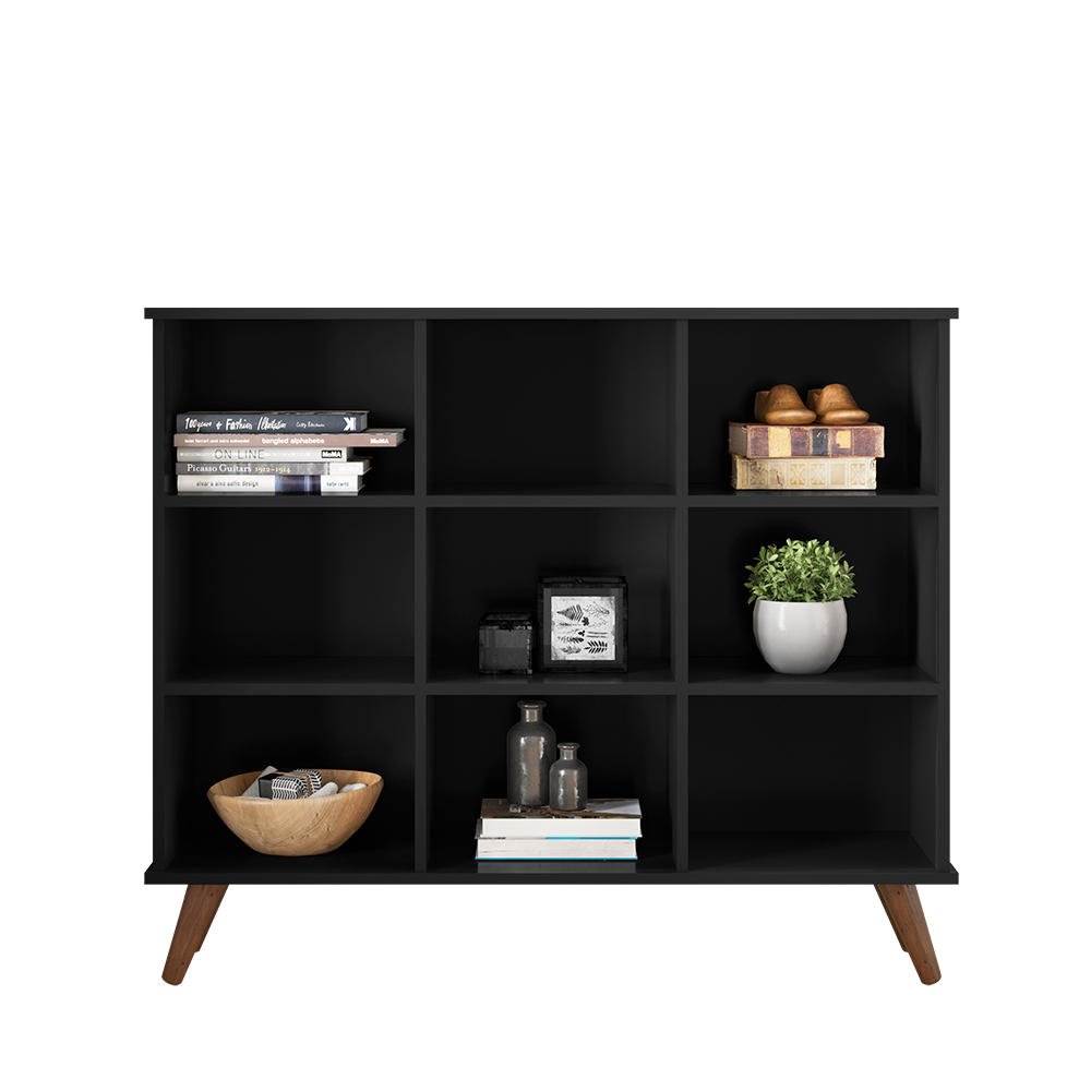Nicho Organizador Retrô S/Gavetas Preto - Montanaris Decor