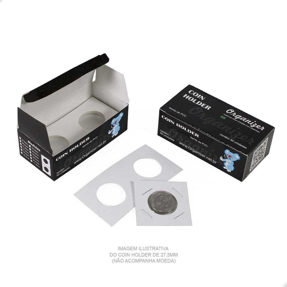 2 Cx Coins Holder Porta Moedas Grampeável Organizer 31,5mm