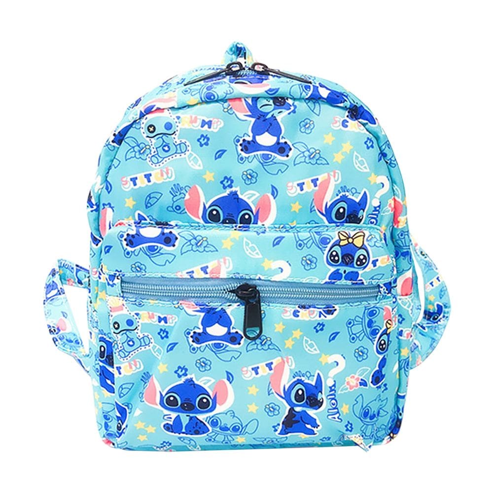 Mini mochila com estampa de desenho animado para crianças/adultos ajustável