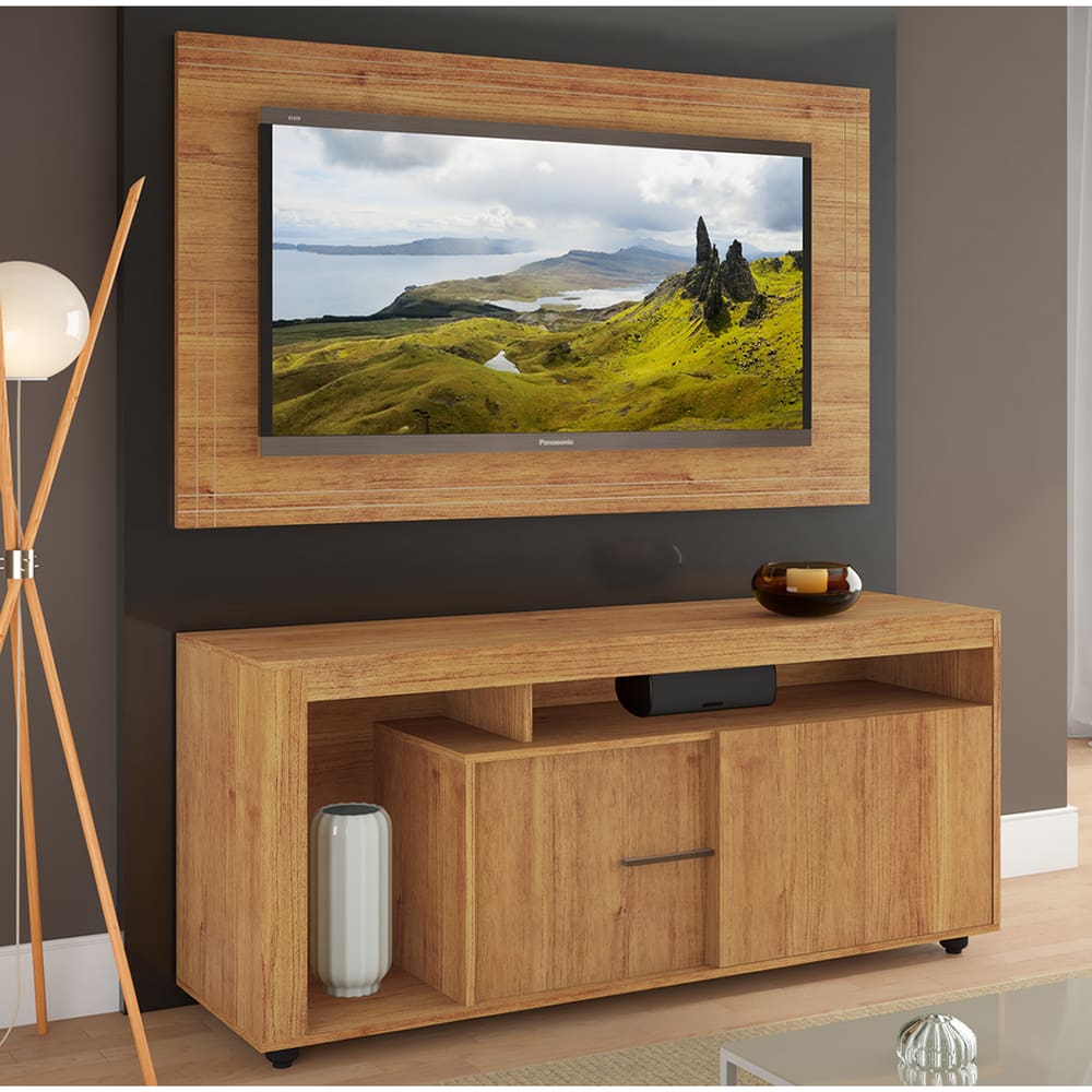Rack com Painel para TV até 50 Polegadas Cobreody 2 Portas Cobre - Casa Giulia
