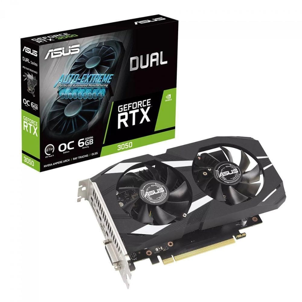 Placa de Vídeo Asus Dual, NVIDIA GeForce RTX 3050 OC, 6GB, G