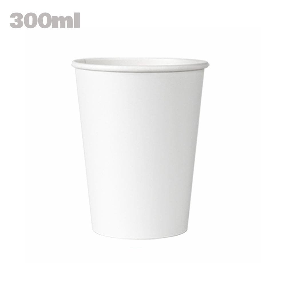 BRANCO Copo de Papel Biodegradável 300ml - 100 unidades