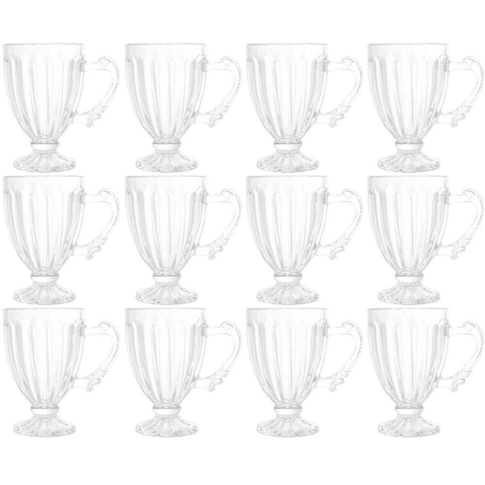 Conjunto 12 Xícaras de Café 100ml Cristal Imperial Lyor Taças para Cafézinho Padaria Casa