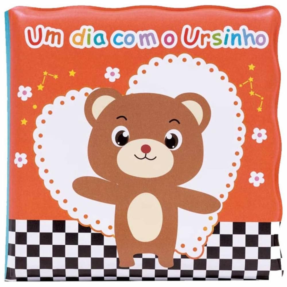 Livrinho de Banho Um Dia com o Ursinho Buba PVC Impermeável Livro Bebê Infantil Colorido