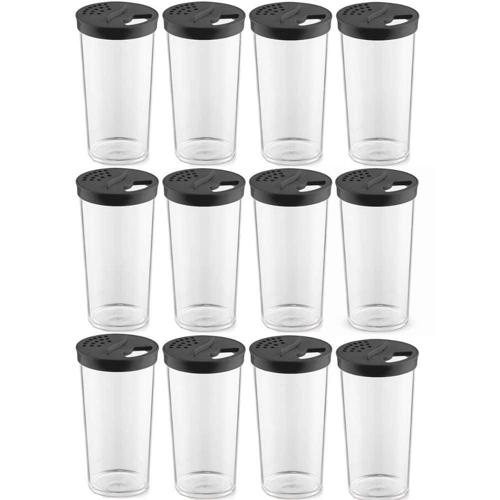 Kit 12 Farinheiros Porta Temperos Farofa UZ 500ml Condimentos Restaurantes Lancherias Pretos