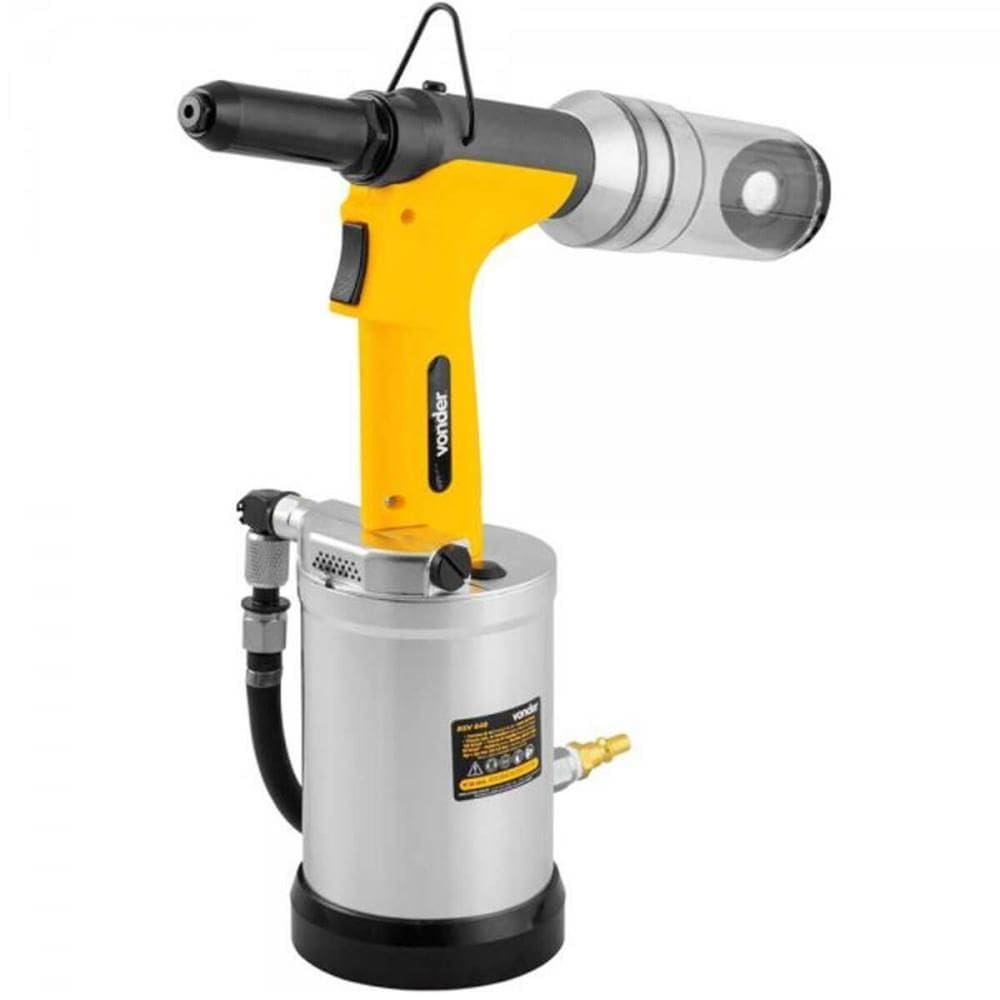 Rebitador Hidropneumático com Sucção Vonder para Chapas Tubos Perfis RSV 640 Amarelo