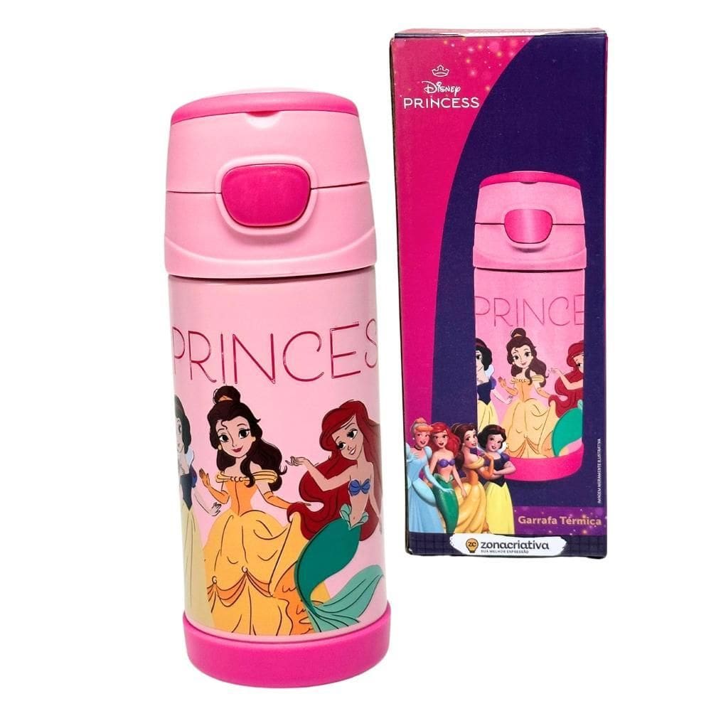 Garrafa Térmica Infantil Top Handle 350Ml Princesas Disney