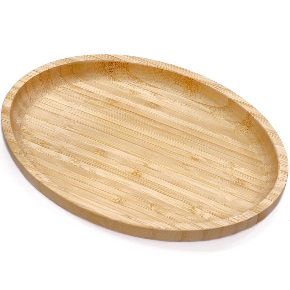 Bandeja Oval em Bambu 28cm Plasvale Prato Travessa para Serv