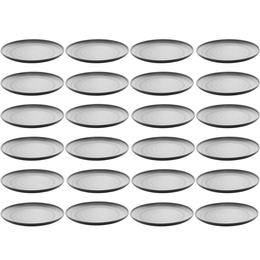 Kit 24 Pratos de Melamina para Sobremesa Oriental Restaurante Japonês 18cm Preto Fosco
