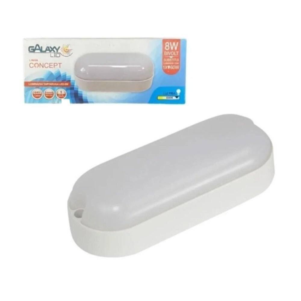 Luminária Arandela Branca Tartaruga Policarbonato Decoração Interna Externa 8W 6500K Bivolt