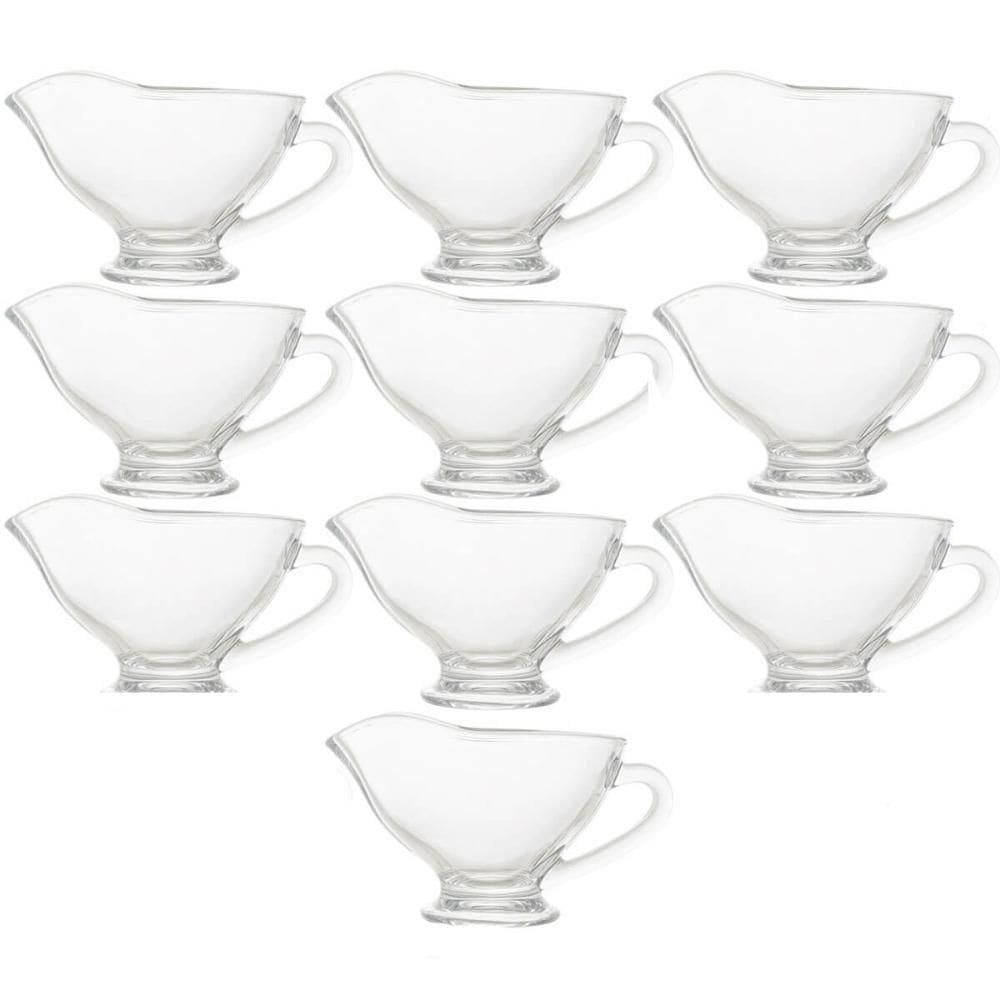 10 Molheiras de Cristal Lyor 180ml Alça Servir Azeite Molho Calda Cafeteria Confeitaria Mesa Posta