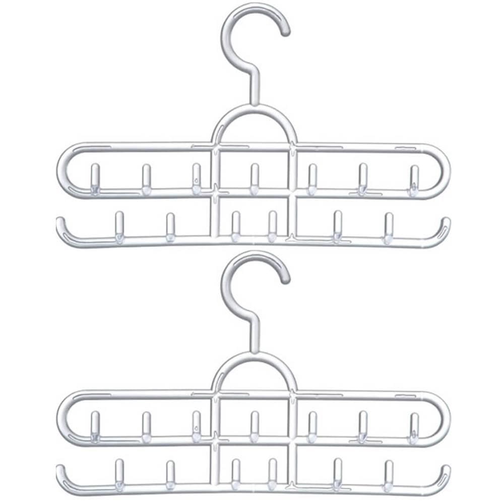Kit 2 Cabides para Cintos Suportes Organizadores Lenços Colares 13 Ganchos Cristal Cinquetti